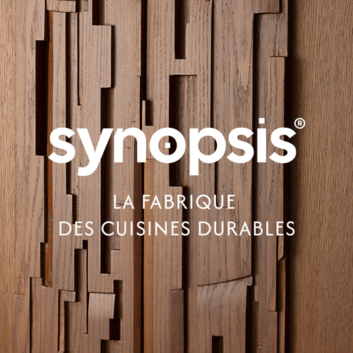 Synopsis cuisine, la fabrique des cuisines durables. Création d'un logo pour Ludovic Avenel, ébéniste designer à Paris